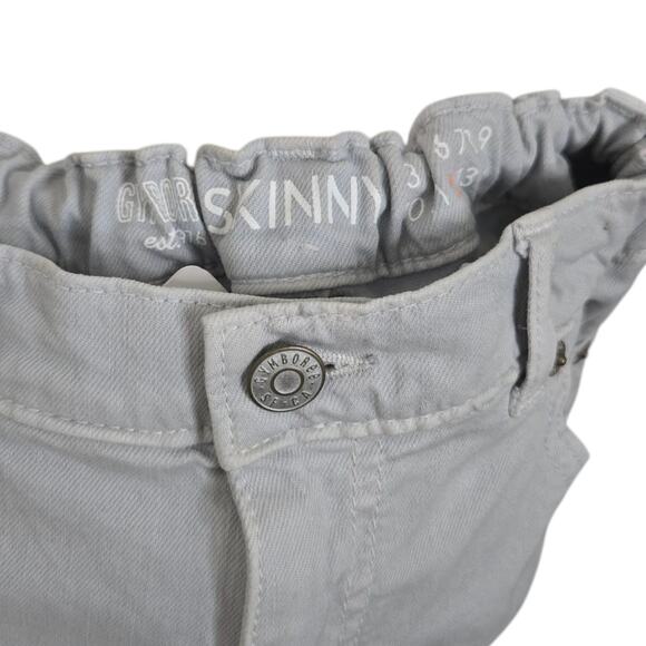 Gymboree Girls Skinny Jeans Size 12 Denim Cream Khaki‎ Adjustable Waist Stretch - Picture 6 of 8